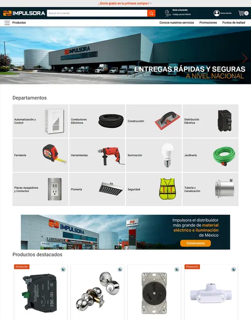 Tienda en línea de Impulsora diseñada por Digie