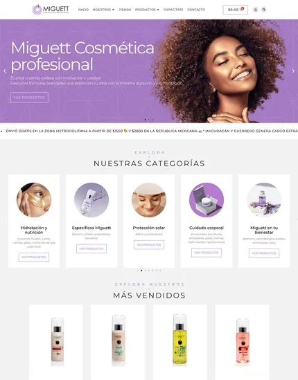 Tienda en línea de Miguett diseñada por Digie